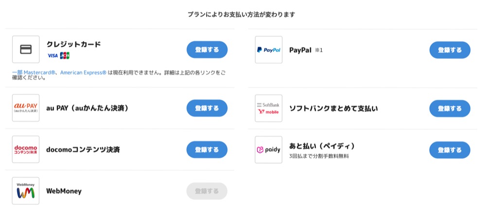 ニコニコプレミアムの支払い方法（月額プラン）