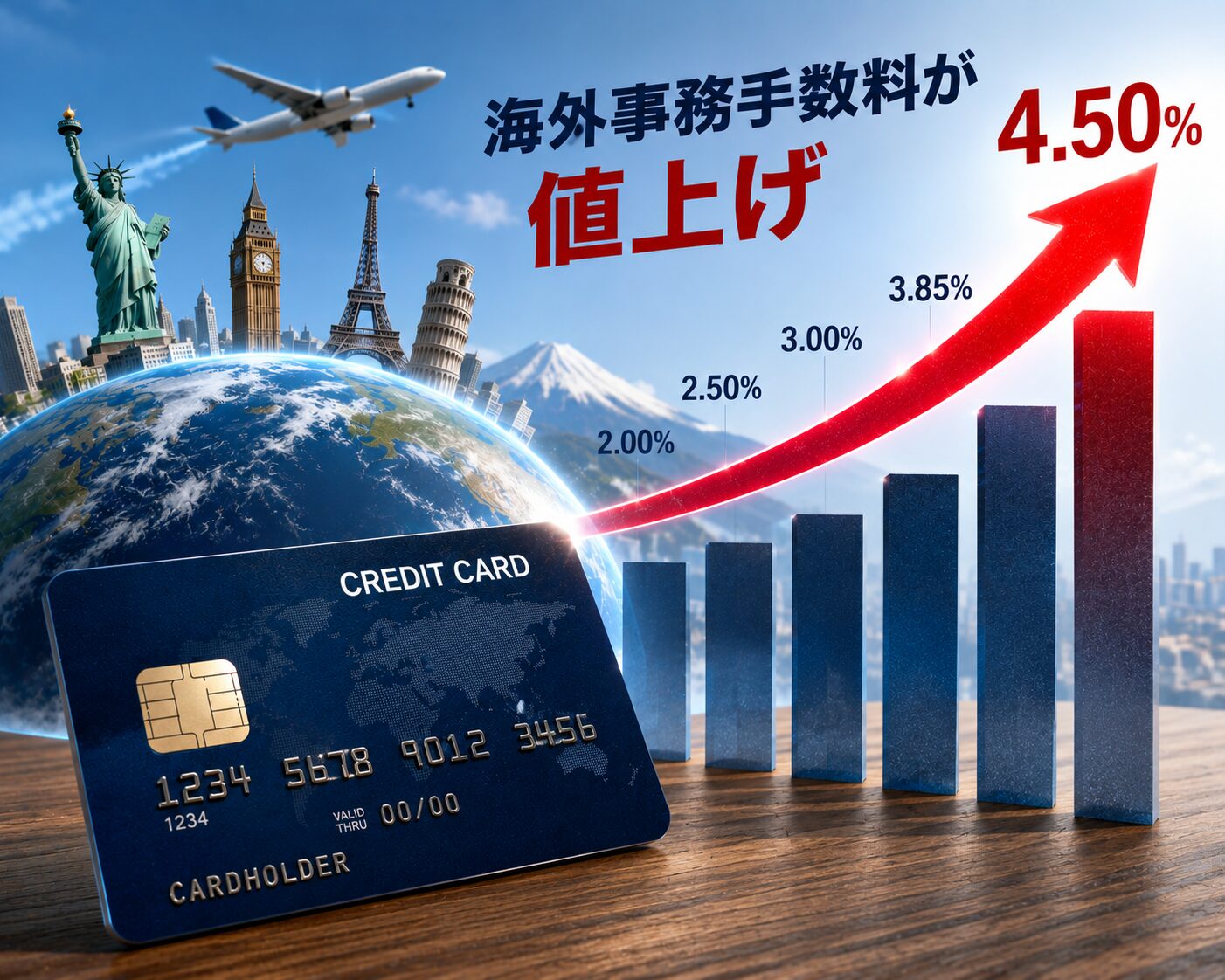 三菱UFJニコス、海外事務手数料を最大4.50％に引き上げ