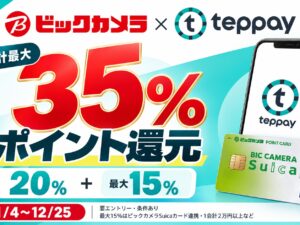 ビックカメラ×teppayで最大35％還元キャンペーン